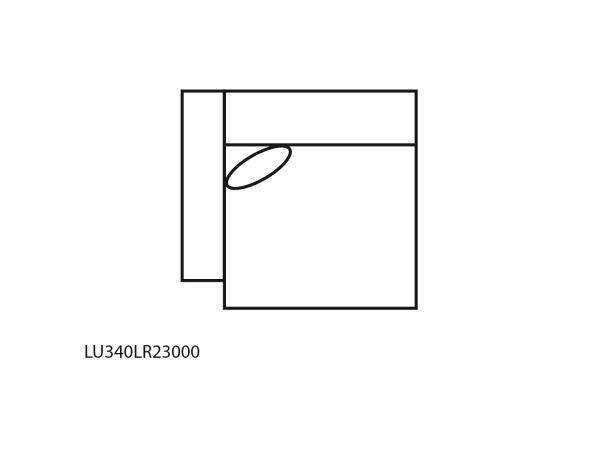 Laf P2 Swivel Tray Arm, Wood Base, Storage Arm, Power Grommet, And One 20″ Pillow Sectionals Gray