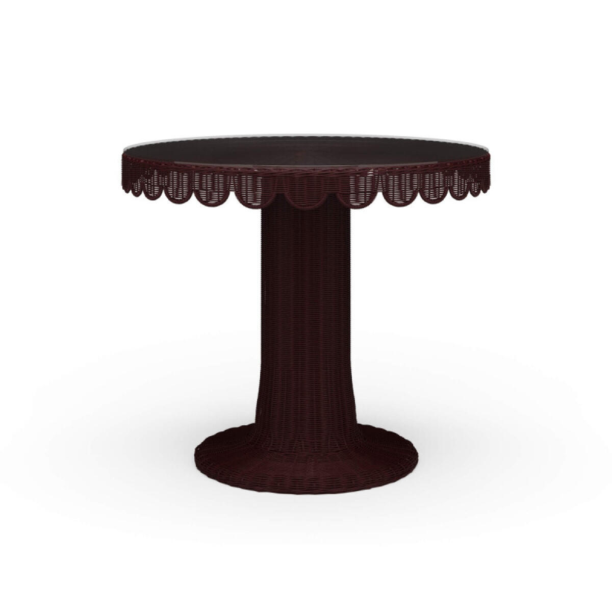 59aefcb74178cf21454ac76e8be223a8 Scalloped Round Bistro Table W/ Tempered Glass - Image 1