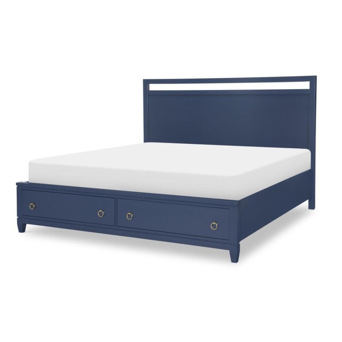 Complete Panel Bed W Storage Ca King 6/0 Blue Finish Beds Beds 2 Complete Panel Bed W Storage Ca King 6/0 Blue Finish Beds Beds 2