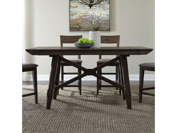 Double Bridge Gathering Table Base Dining Table Bases Brown