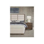 Crafted Oak by Ben & Erin Napier Erin's Upholstered Bed - White Fabric - Image 6