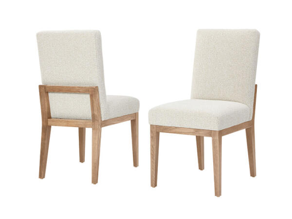 Dovetail Dining UPHOLSTERED SIDE CHAIR OATMEAL FABRIC Chairs & Benches Bleached White