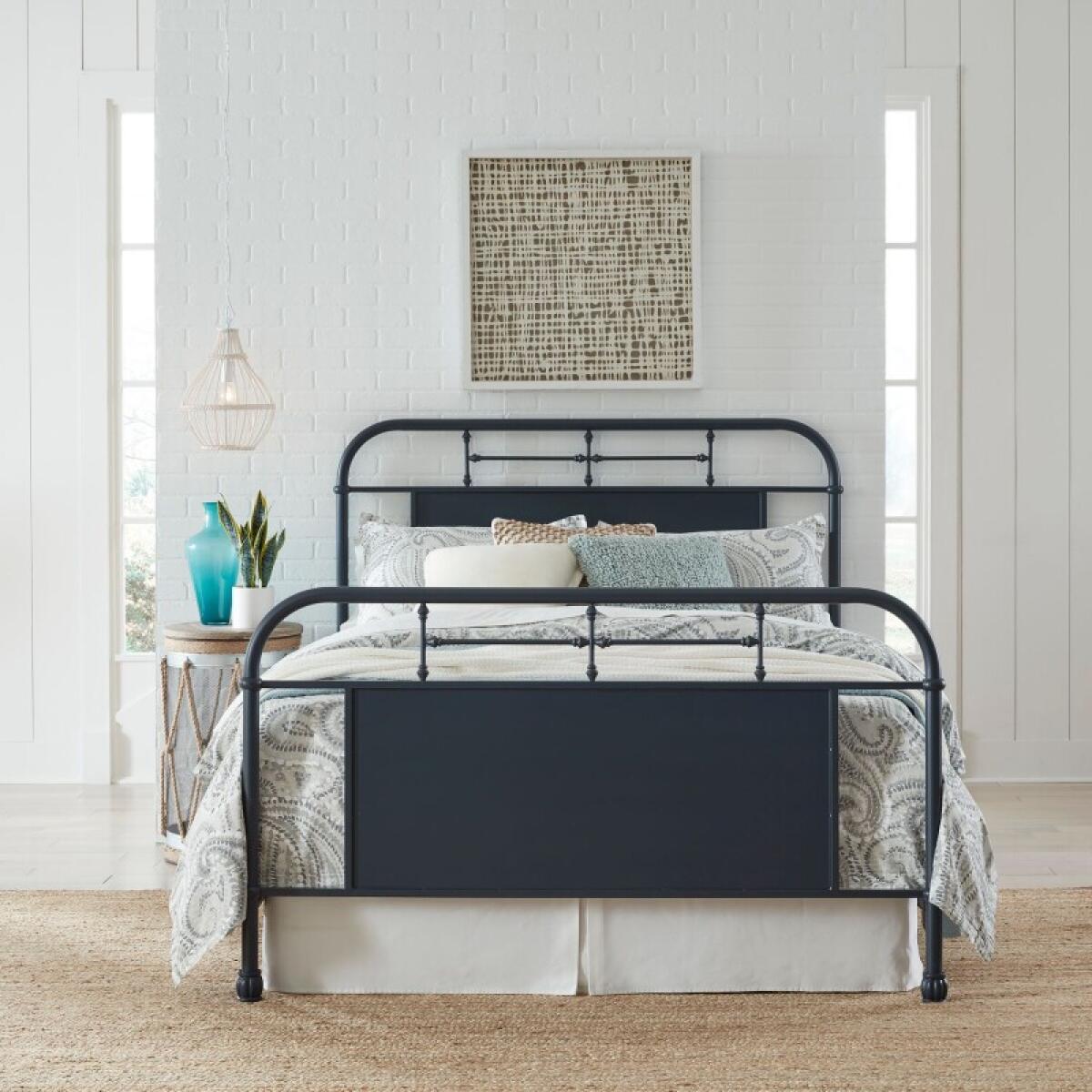 Vintage Series Queen Metal Bed- Navy Beds Beds 2 Vintage Series Queen Metal Bed- Navy Beds Beds 2