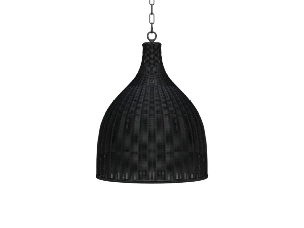 Hampton Rattan Pendant Medium Lighting Black