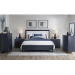 Complete Upholstered Bed Queen 5/0 Blue Finish Beds Beds 9