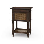 Montego Square End Table W/ Drawer & Rattan Door