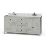 Shutter Double Vanity W/ Sink & Marble Top