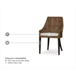 Savanah Rattan Dining Chair W/ Seat Cushion Chairs & Benches Azure Shiny 29