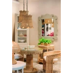 Scalloped Round Bistro Table W/ Tempered Glass Dining Tables Bramble 15