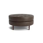Delway Round Leather Ottoman Ottomans & Poufs Bassett Furniture 7