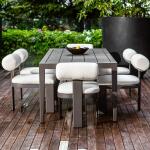 Bolster Back Outdoor Dining Chair, Oyster - Image 5