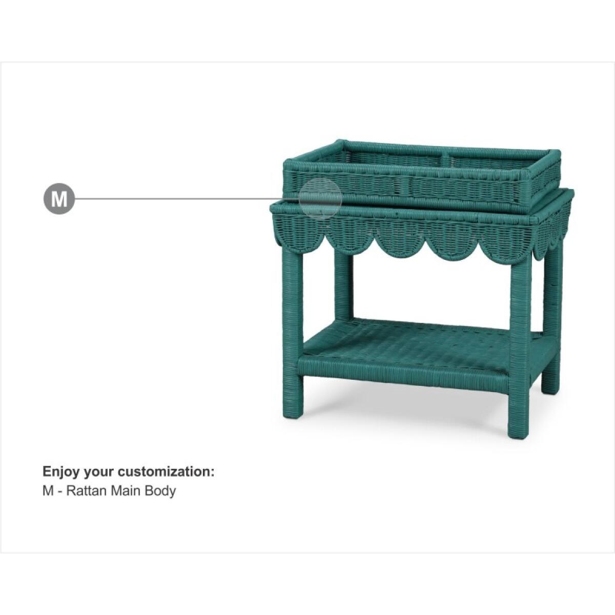 5c4ab623b4ef6865543bfbe75af09902 Scallop Rattan Side Table W/ Tray - Image 1