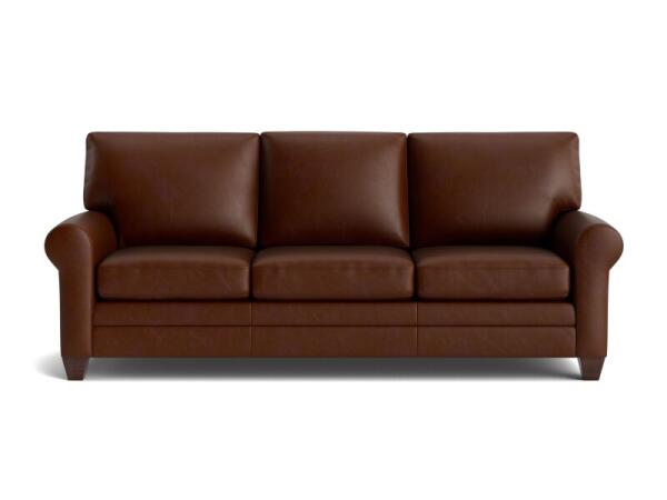 Carolina Leather Roll Arm Sofa Sofas Bassett Furniture