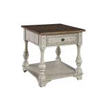 Morgan Creek Opt 3 Piece Set (1-Cocktail 2-End Tables) Table Sets Antique White w/ Wirebrushed Tobacco Accents 10