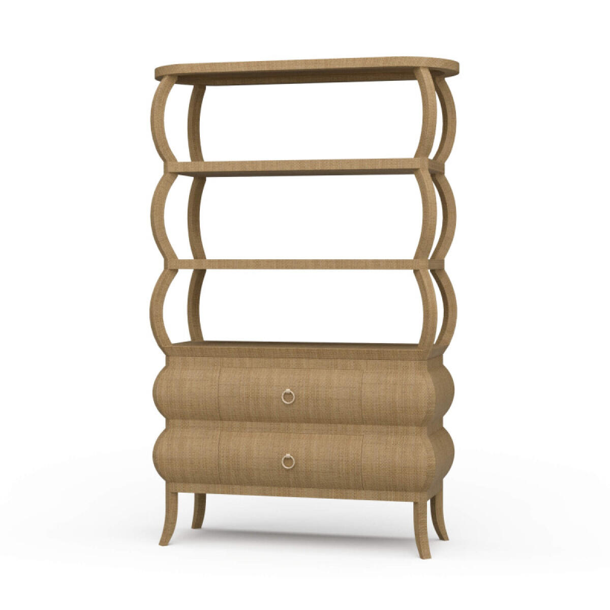 5cdca26c1713d79c445c2901d9a4b105 Savannah Open Bookcase W/ Rattan - Image 1