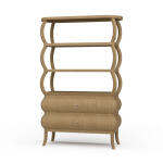 Savannah Open Bookcase W/ Rattan