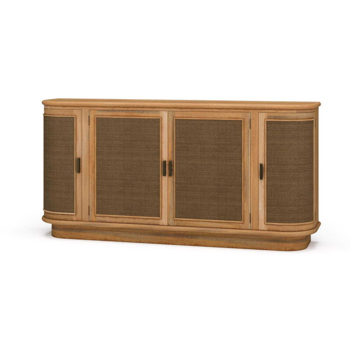 5cf2a591f6ac6212f9a1aef888a70bea Dakota Oval 4 Door Sideboard W/ Rattan Panels - Image 1