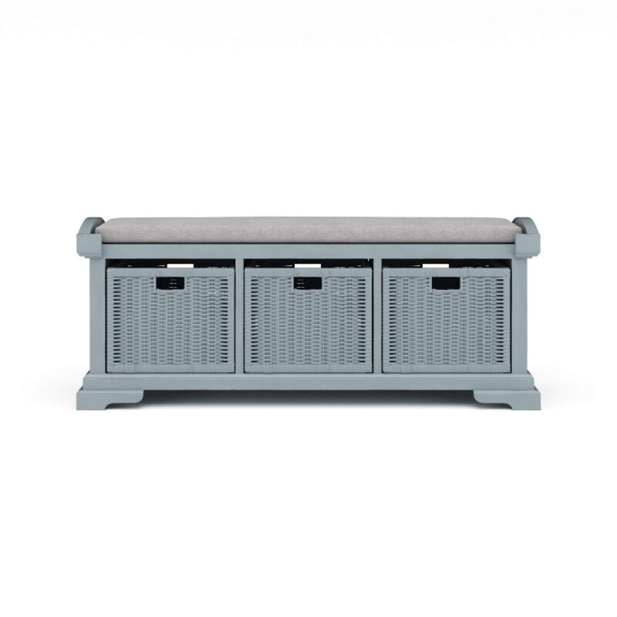 5d07cfa891f842a1c7d71d1db23c35fb Homestead Bench W/ Rattan Baskets - Image 1