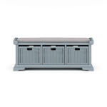 Homestead Bench W/ Rattan Baskets