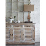 Narrow Shutter 3 Door Sideboard Dining Storage Blue 16
