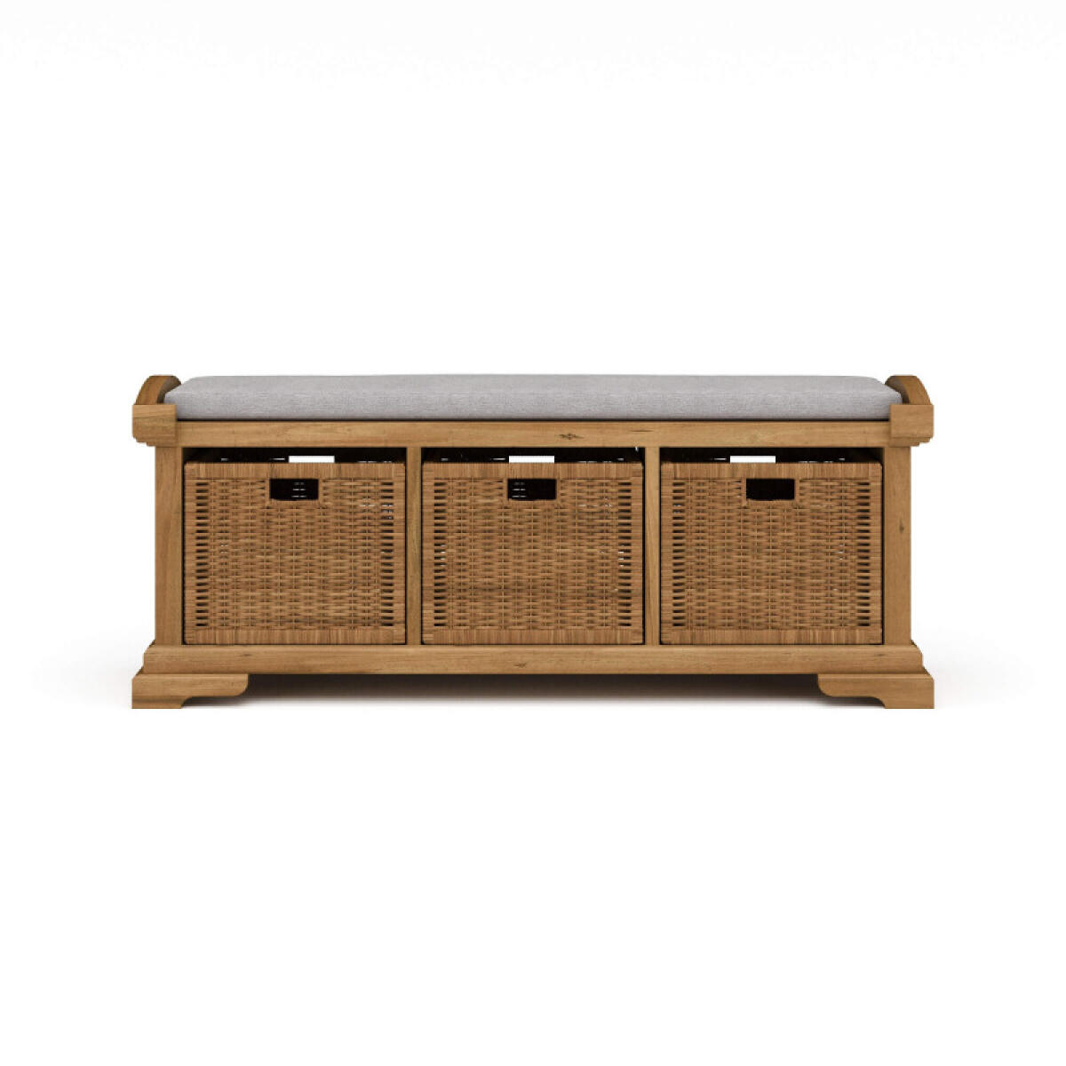 5d18625c0250e3cffbf8a5ce9beebd31 Homestead Bench W/ Rattan Baskets - Image 1