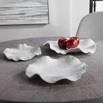 Abella Ceramic Indoor-outdoor Wall Decor, White, S/3 Wall Decor Uttermost 22