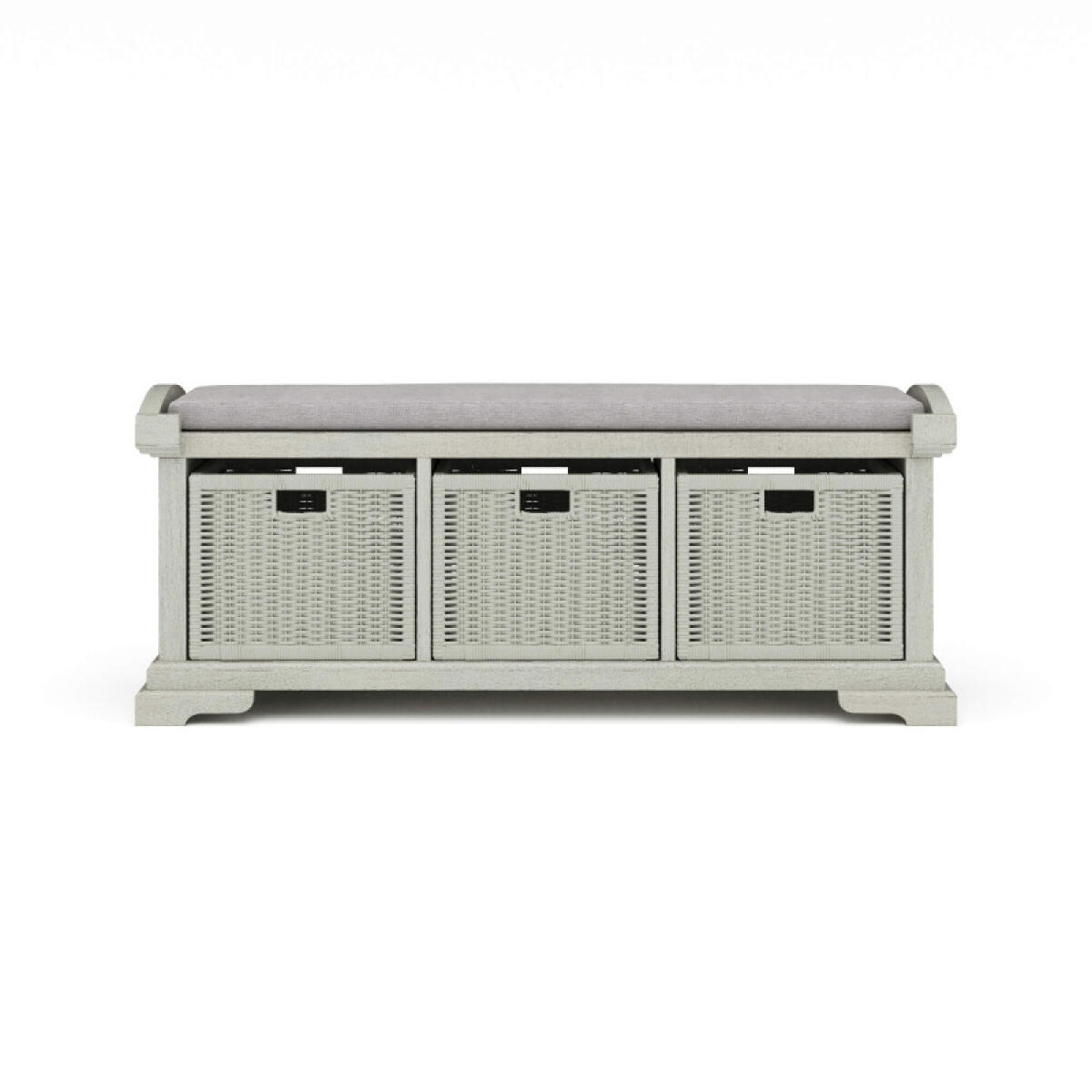 5d2a90d773ba003cb4eb8002d54a47c7 Homestead Bench W/ Rattan Baskets - Image 1