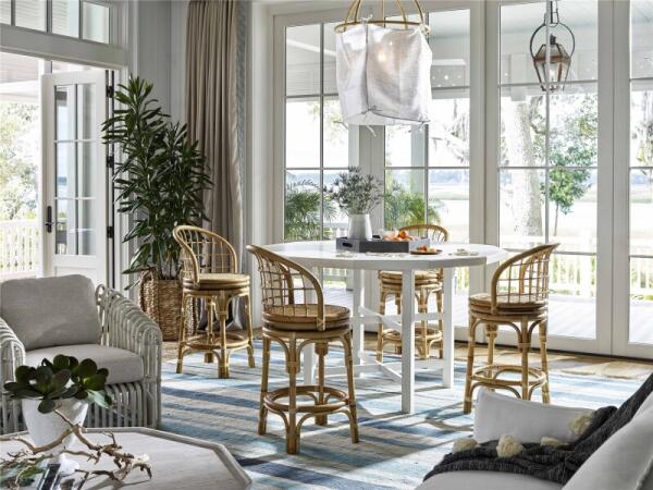 Getaway Coastal Living Home Collection Rattan Counter Stool Chairs & Benches Brown 10