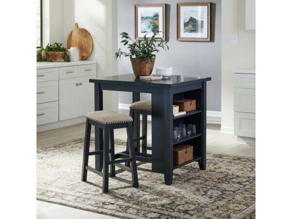 Brook Creek 3 Piece Counter Set – Navy Dining Sets Blue