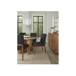 Crafted Cherry Dining by Ben & Erin Napier UPH SIDE CHAIR BLACK FABRIC Chairs & Benches Brown 14