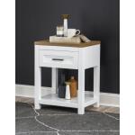 Open Nightstand Harvest Oak Tops, Natural White Base, Aged Black Accents 1561-3101 - Image 3