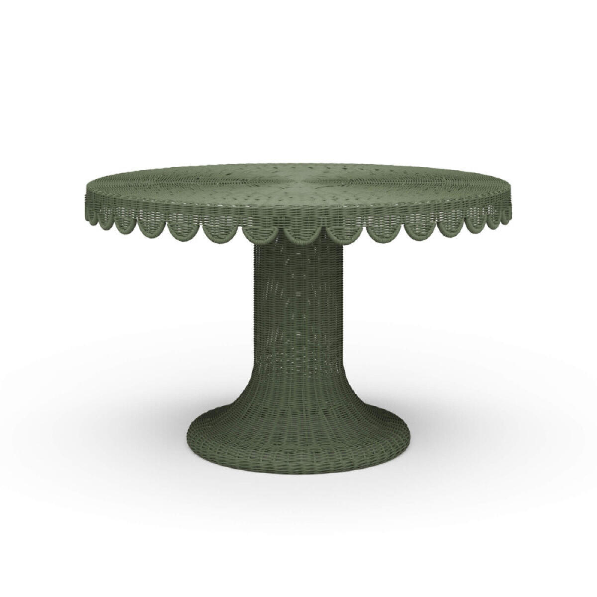 5e15c134215b5d80d43d70ab94f5a094 Scalloped Round Rattan Dining Table 48'' - Image 1