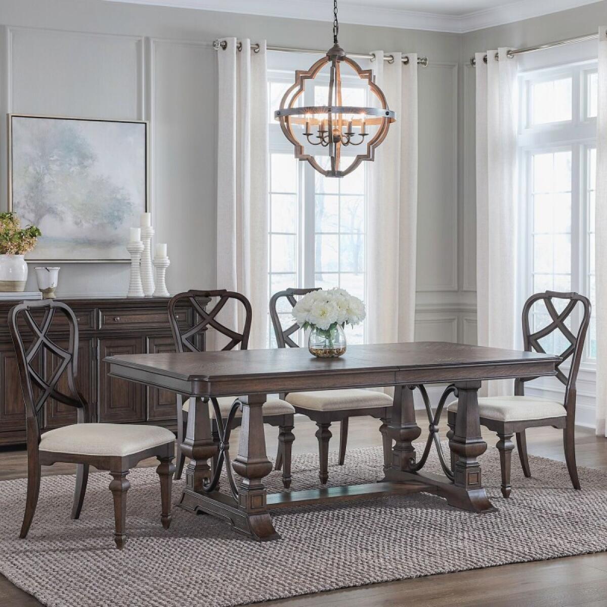 5e31c5f6dd2e3f265755270f0c6e545e Provence Park 5 Piece Trestle Table Set - Image 1