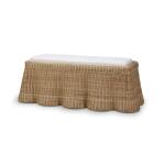 Newport Rattan Rectangular Ottoman W/ Cushion Ottomans & Poufs Black 16