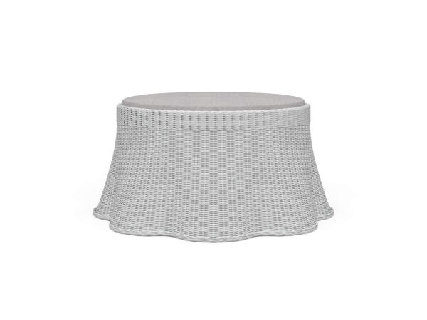 Newport Rattan Ottoman W/ Cushion Ottomans & Poufs Architectural White