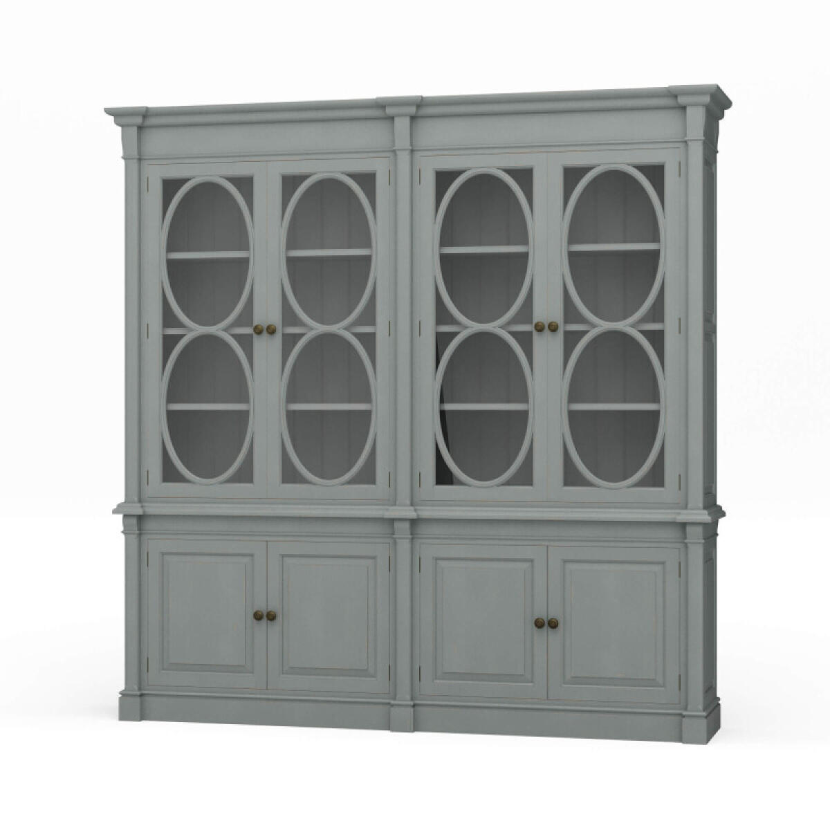 5f63f09c21d3507f2468f2b187f3e7cf Fiona 2 Piece Display Cabinet W/ Glass Shelves - Image 1