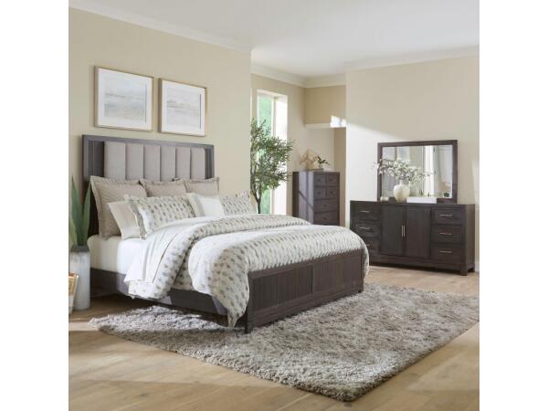 Modern Edge Queen Uph Bed, Dresser & Mirror, Chest Bedroom Sets Bedroom Sets