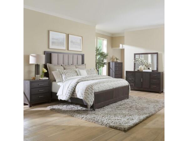 Modern Edge Queen Uph Bed, Dresser & Mirror, Chest, Night Stand Bedroom Sets Bedroom Sets