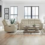 Carrington Sofa & Recliner Sofas Baja Stone Leather 4