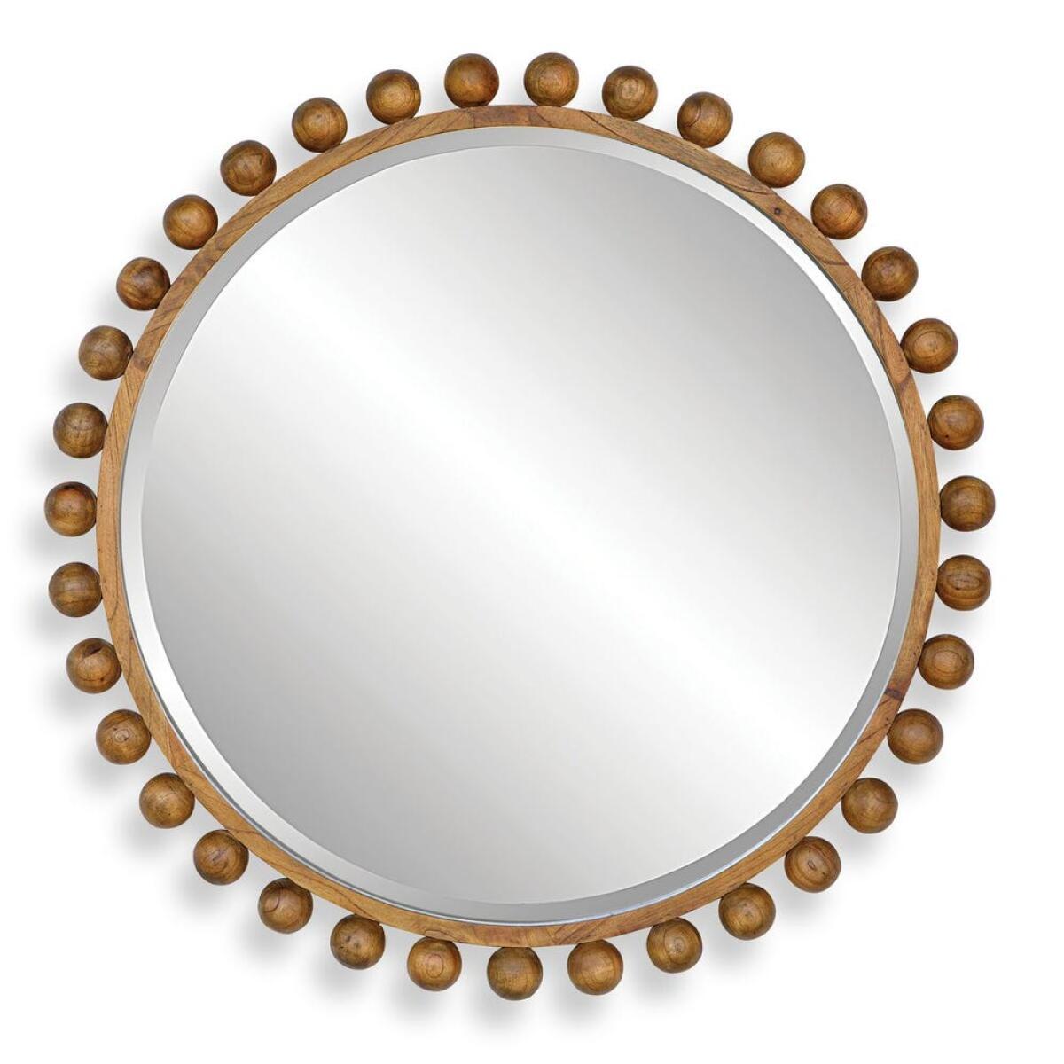 Cyra Wood Round Mirror, Walnut Mirrors Brown 2 Cyra Wood Round Mirror, Walnut Mirrors Brown 2