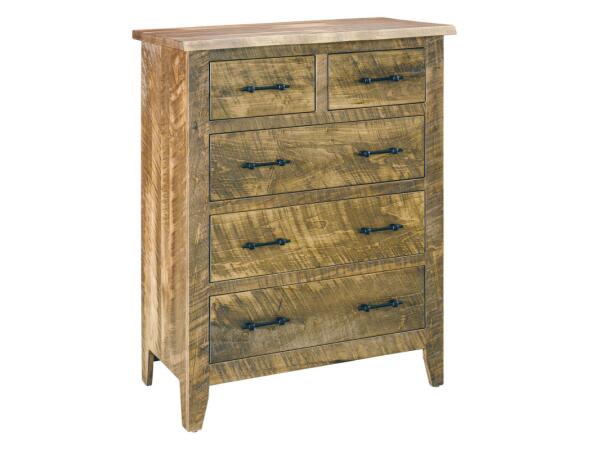 Amish Essentials Amish Rough Sawn 5 Drawer Chest – Small Chests Archbold Furniture 2