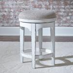 Magnolia Manor Console Swivel Stool Barstools Antique White & Weathered Bark 11
