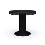 Scalloped Round Bistro Table W/ Tempered Glass