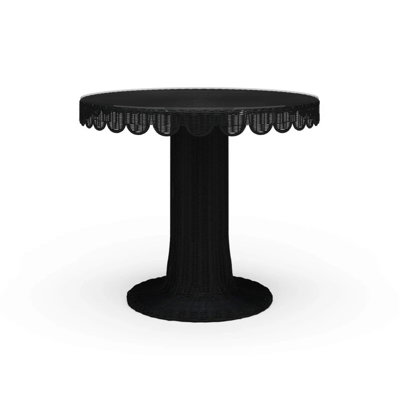 60ce089f2b1d569912766c833ce032f6 Scalloped Round Bistro Table W/ Tempered Glass - Image 1