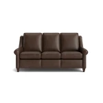 Magnificent Motion Leather Roll Arm Reclining Sofa