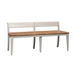 Farmhouse Reimagined Bench (RTA) Chairs & Benches Antique White w/ Chestnut Tops 13
