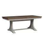 Farmhouse Reimagined Trestle Table Dining Tables Antique White w/ Chestnut Tops 16