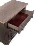 Americana Farmhouse Bedside Chest w/ Charging Station – Black Nightstands Brown 36