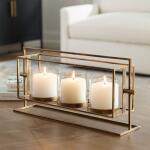 Wenman Triple Candleholder, Gold Accessories Accessories 10