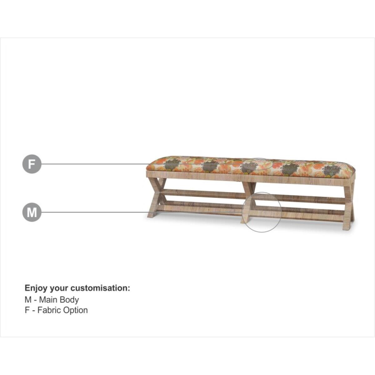 Renoir Rattan X Bench Chairs & Benches Boucle Sand 2 Renoir Rattan X Bench Chairs & Benches Boucle Sand 2